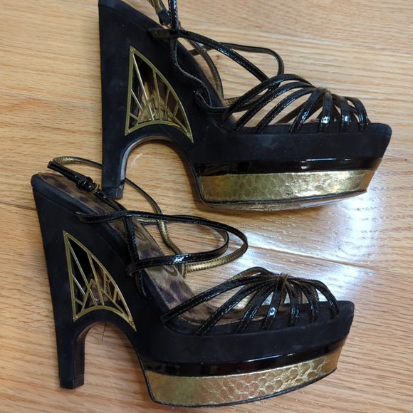 Sam Edelman Tillie Black Platform Sandals 6.5 - Picture 9 of 10